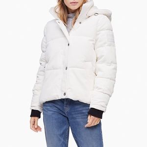 Calvin Klein Corduroy Hooded Puffer Jacket NWT